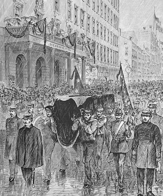 纽约市，法拉格特上将的葬礼，9月30日- 1870年